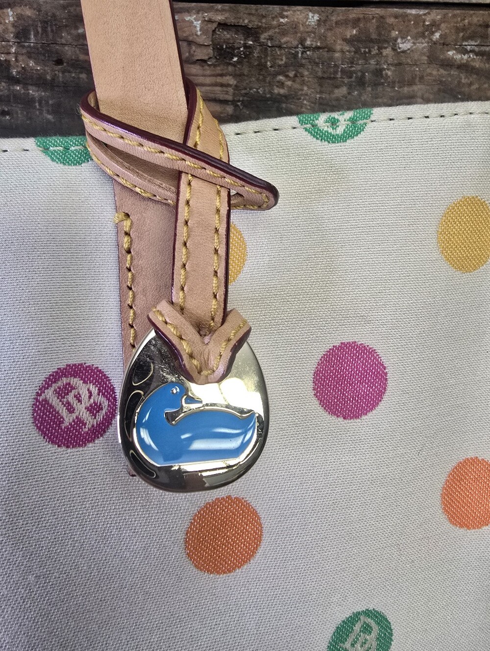 Dooney & Bourke Bubble Dot Tote Y2K Multicolor Charm Bag - Picture 4 of 16
